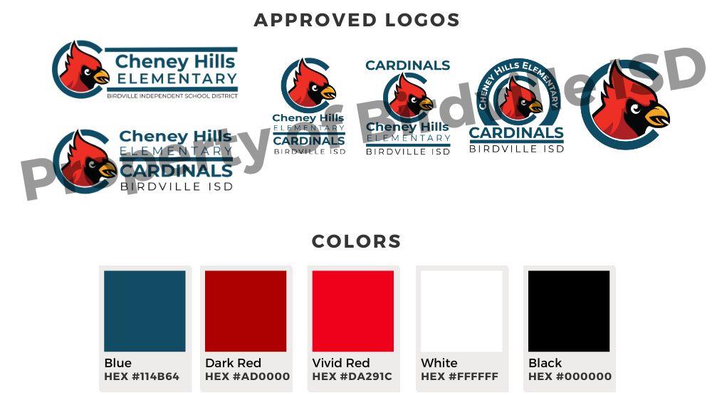 Birdville ISD logos and approved colors. Contact district for logos and details. 